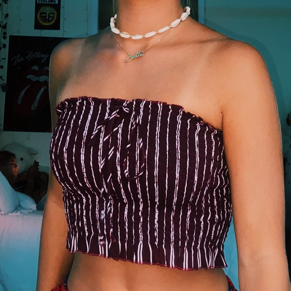 Red-White Tube Top